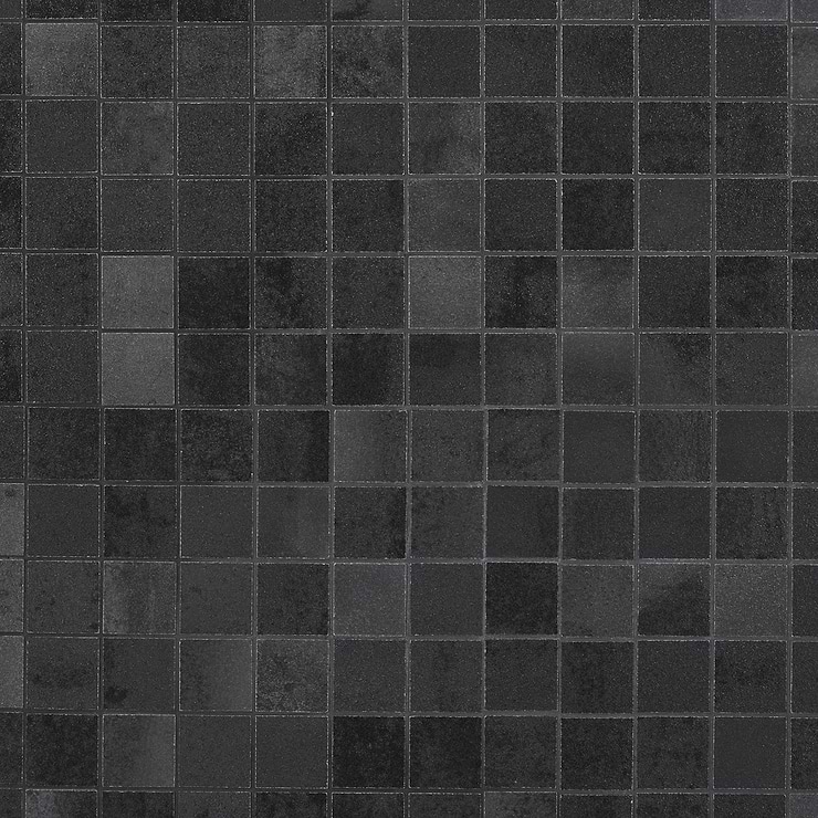 Tilebar Hewlett Black Iron 2x2 Matte Porcelain Mosaic Tile